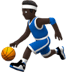 ⛹🏿‍♂️ man bouncing ball: dark skin tone display on Apple